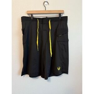 Hylete Men's Shorts Gym Stretch Training Athletic Performance,‎ Black - Size:XL